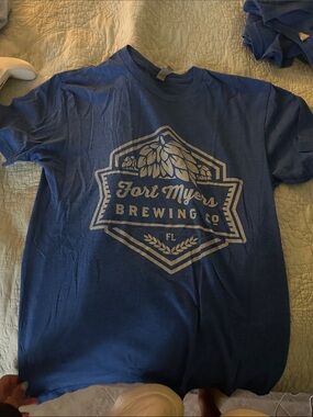 Next Level Apparel Royal Blue Graphic Tee with White Print
